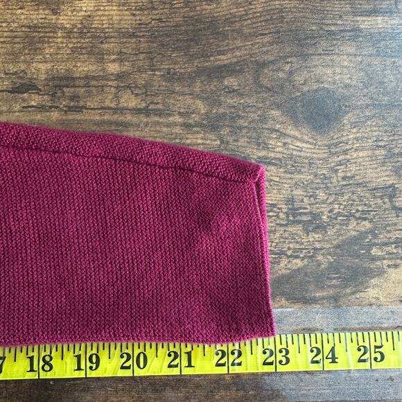 Pure Jill Open Cardigan Medium Dark Red Cotton Wool Lagenlook Quiet Luxury EUC - Picture 7 of 11